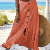 Saia Longa Semi Transparente com Abertura