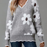 Belinha | Camisola Elegante com Decote em V e Padrão Floral