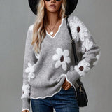 Belinha | Camisola Elegante com Decote em V e Padrão Floral