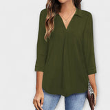 Jessica - Blusa Casual com Decote Pontiagudo