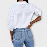 Jessica - Blusa Casual com Decote Pontiagudo