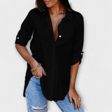 Jessica - Blusa Casual com Decote Pontiagudo