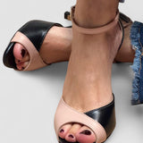 Noirella™ | Sapatos de salto médio com tira no tornozelo