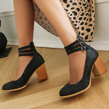 Casilda | Sandálias lisas com tira no tornozelo e sola grossa