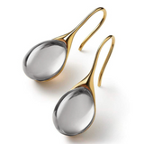 CristalLux Brincos Gota Ouro Prata - Elegância Brilhante