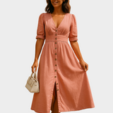 Vestido de ganga com botões