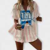 Ana| Conjunto De Verão Silava Com Estampa De Sardinha