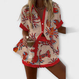 Beatriz | Daphira Conjunto Praia Com Estampa De Lagostas