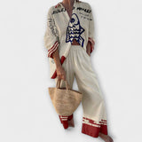 Beatriz | Conjunto De Praia Respirável Estampa De Peixes