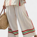 Beatriz | Conjunto Mediterrâneo Daisy Linho Bambu Listras