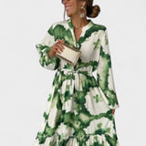 Gabriela | Vestido Longo Elegante com Manga Longa e Decote em V