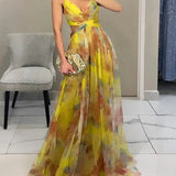 Madeline | Vestido Longo Floral para uma Elegância sem Esforço