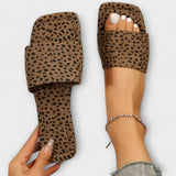 Elisabete-Mocassins rasos com estampado de leopardo
