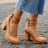 Casilda | Sandálias lisas com tira no tornozelo e sola grossa