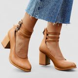 Casilda | Sandálias lisas com tira no tornozelo e sola grossa