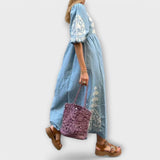 Sílvia - Vestido Estampado de Linho para uma Elegância sem Esforço